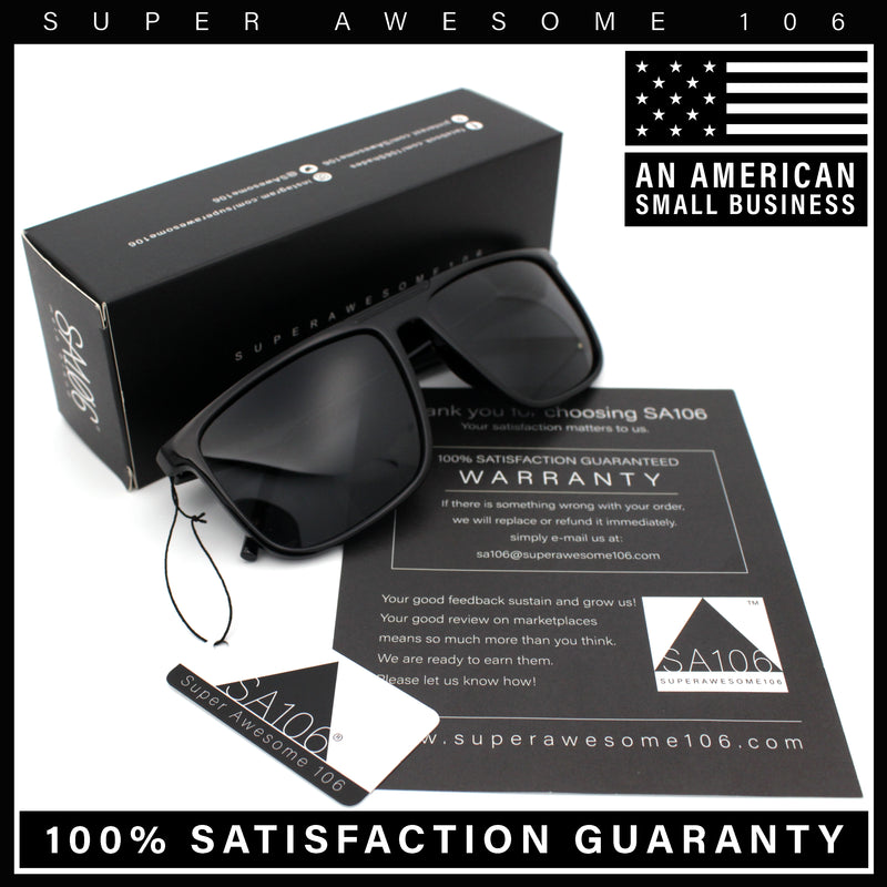 Mens Antiglare Polarized Lens Oversized Flat Top Thin Plastic Sunglasses