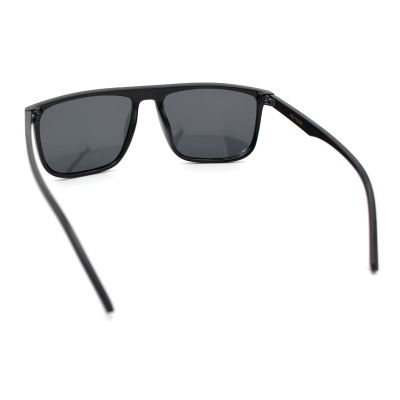 Mens Antiglare Polarized Lens Oversized Flat Top Thin Plastic Sunglasses