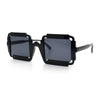 Womens Unique Art Deco Noveau Rectangle Glam Plastic Sunglasses