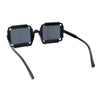 Womens Unique Art Deco Noveau Rectangle Glam Plastic Sunglasses