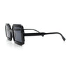 Womens Unique Art Deco Noveau Rectangle Glam Plastic Sunglasses