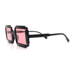 Womens Unique Art Deco Noveau Rectangle Glam Plastic Sunglasses