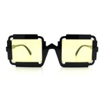Womens Unique Art Deco Noveau Rectangle Glam Plastic Sunglasses