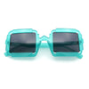 Womens Unique Art Deco Noveau Rectangle Glam Plastic Sunglasses