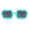 Womens Unique Art Deco Noveau Rectangle Glam Plastic Sunglasses