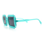 Womens Unique Art Deco Noveau Rectangle Glam Plastic Sunglasses