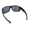 Locs Mens Rectangle Wrap All Black 90s Gangster Biker Plastic Sunglasses