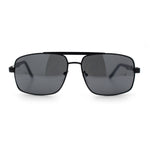 Mens Air Force Rectangular Metal Rim Officer 90s Manly Sunglasses