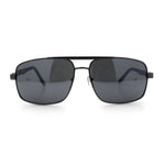 Mens Air Force Rectangular Metal Rim Officer 90s Manly Sunglasses