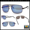 Mens Air Force Rectangular Metal Rim Officer 90s Manly Sunglasses