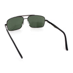 Mens Air Force Rectangular Metal Rim Officer 90s Manly Sunglasses