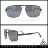 Mens Air Force Rectangular Metal Rim Officer 90s Manly Sunglasses