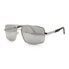 Mens Air Force Rectangular Metal Rim Officer 90s Manly Sunglasses