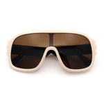 Oversized Racer Shield Plastic Bold Mogul Mobster Sunglasses
