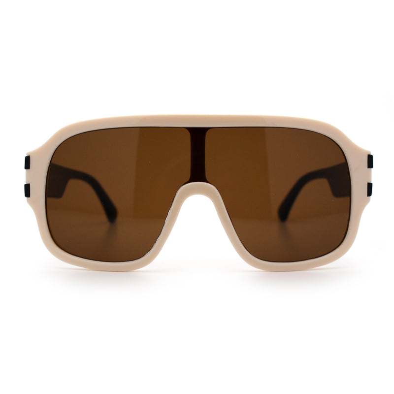 Oversized Racer Shield Plastic Bold Mogul Mobster Sunglasses