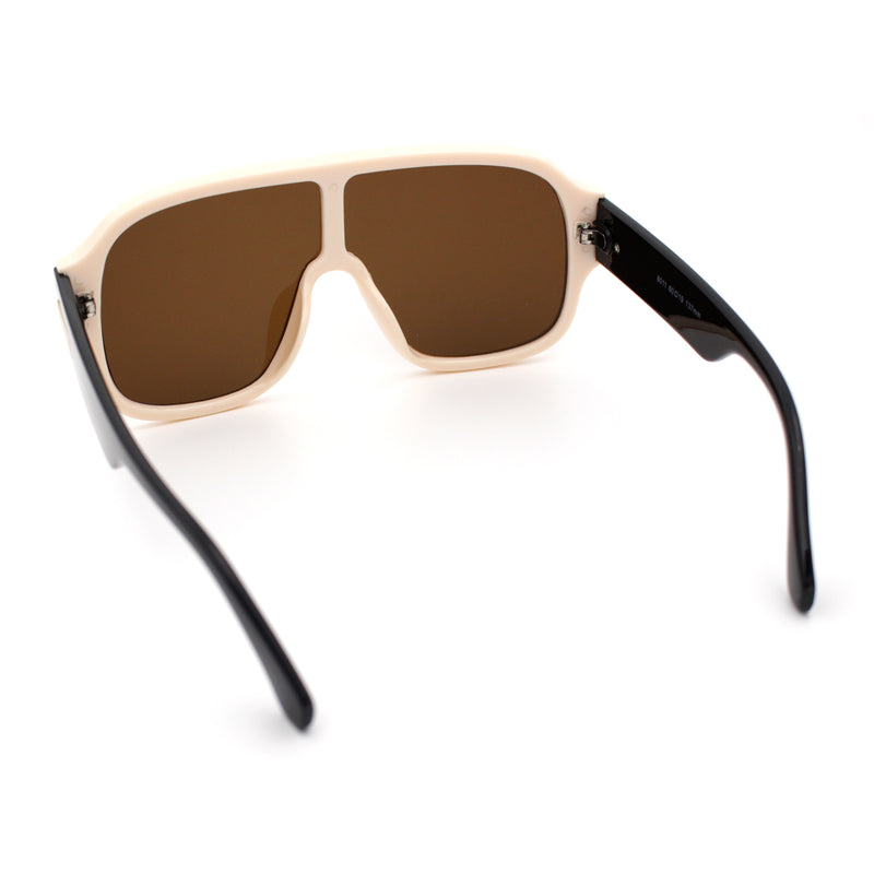 Oversized Racer Shield Plastic Bold Mogul Mobster Sunglasses