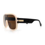 Oversized Racer Shield Plastic Bold Mogul Mobster Sunglasses
