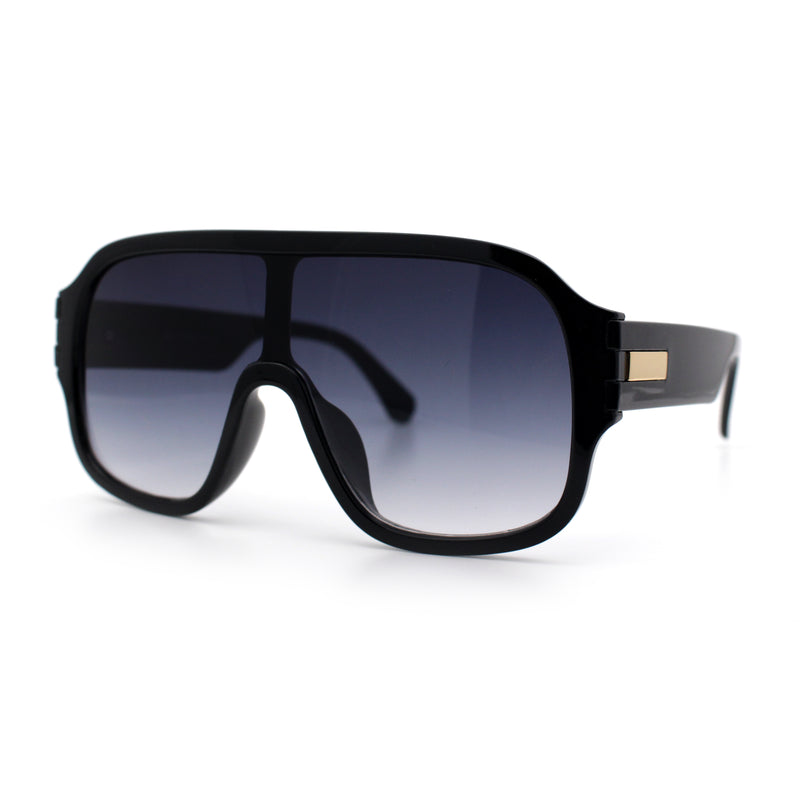 Oversized Racer Shield Plastic Bold Mogul Mobster Sunglasses