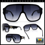 Oversized Racer Shield Plastic Bold Mogul Mobster Sunglasses