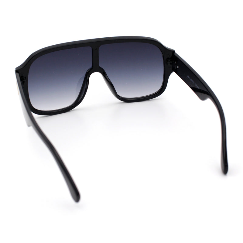 Oversized Racer Shield Plastic Bold Mogul Mobster Sunglasses