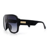 Oversized Racer Shield Plastic Bold Mogul Mobster Sunglasses
