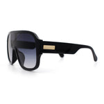 Oversized Racer Shield Plastic Bold Mogul Mobster Sunglasses