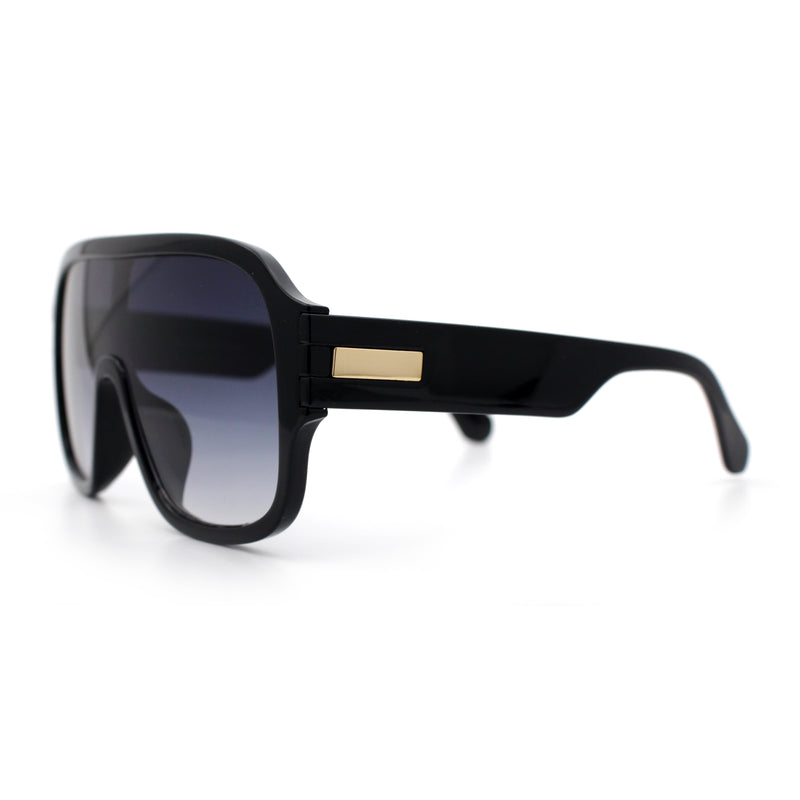 Oversized Racer Shield Plastic Bold Mogul Mobster Sunglasses
