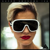 Oversized Racer Shield Plastic Bold Mogul Mobster Sunglasses