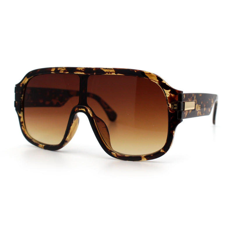 Oversized Racer Shield Plastic Bold Mogul Mobster Sunglasses