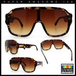 Oversized Racer Shield Plastic Bold Mogul Mobster Sunglasses