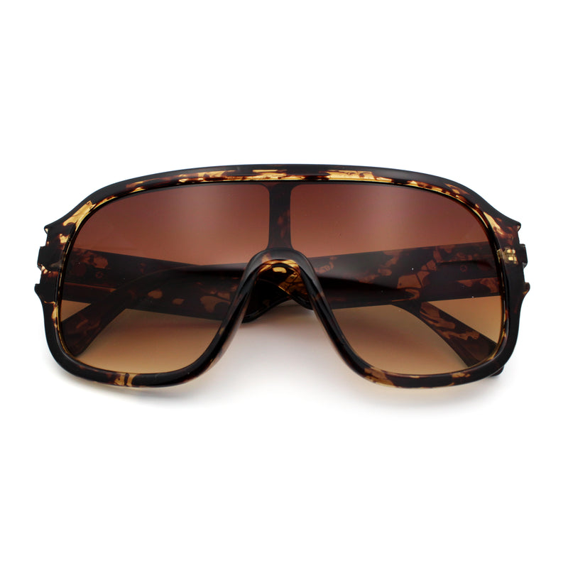 Oversized Racer Shield Plastic Bold Mogul Mobster Sunglasses