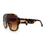 Oversized Racer Shield Plastic Bold Mogul Mobster Sunglasses