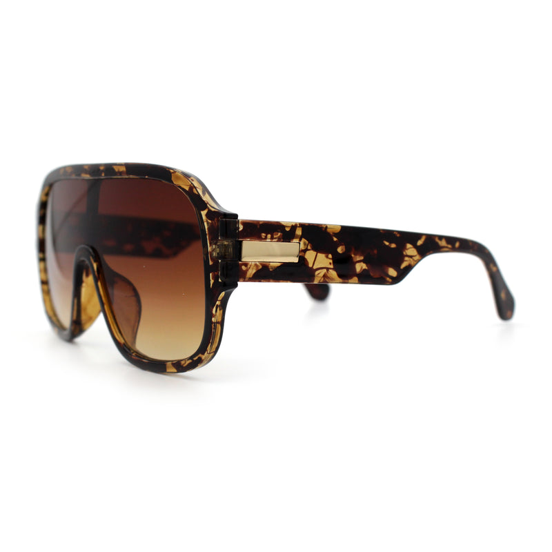 Oversized Racer Shield Plastic Bold Mogul Mobster Sunglasses
