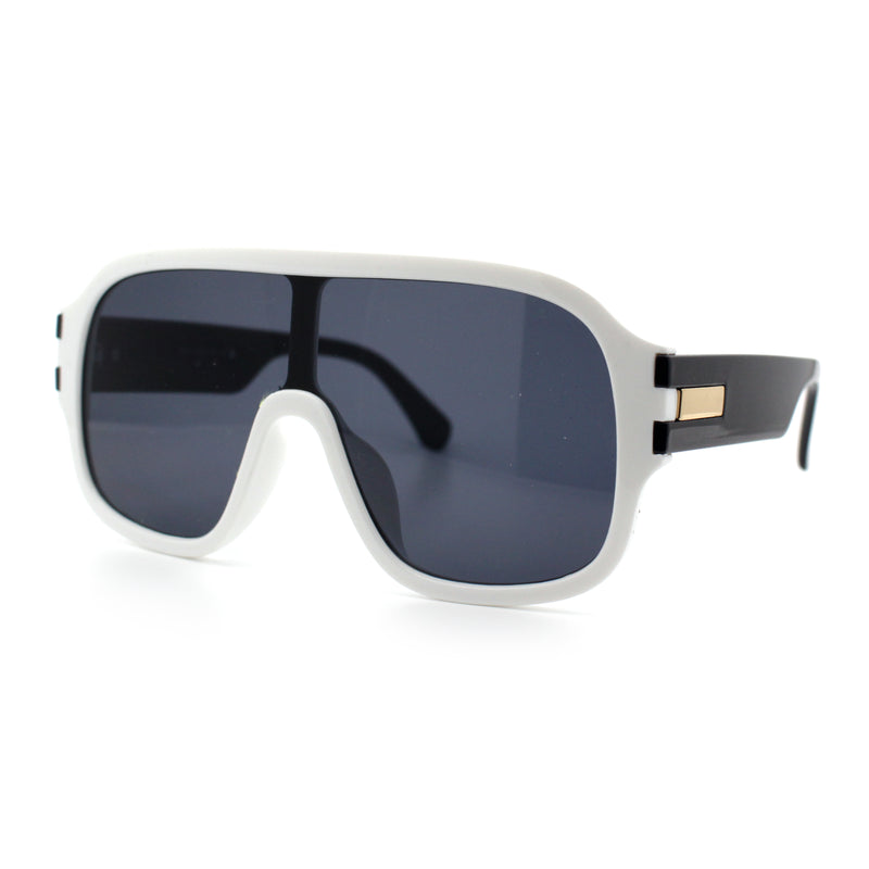 Oversized Racer Shield Plastic Bold Mogul Mobster Sunglasses