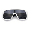 Oversized Racer Shield Plastic Bold Mogul Mobster Sunglasses