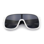 Oversized Racer Shield Plastic Bold Mogul Mobster Sunglasses
