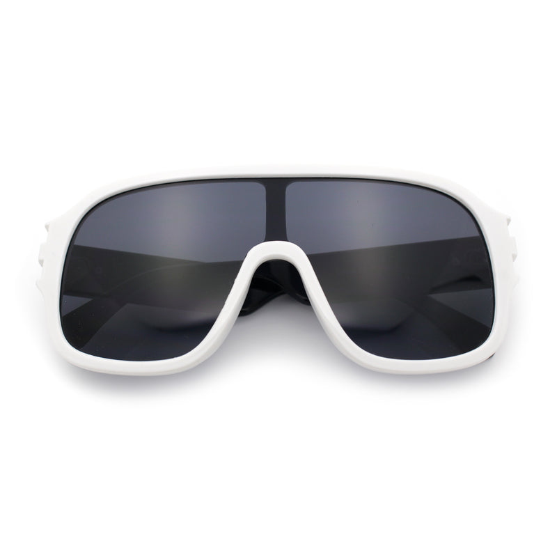 Oversized Racer Shield Plastic Bold Mogul Mobster Sunglasses