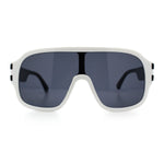 Oversized Racer Shield Plastic Bold Mogul Mobster Sunglasses