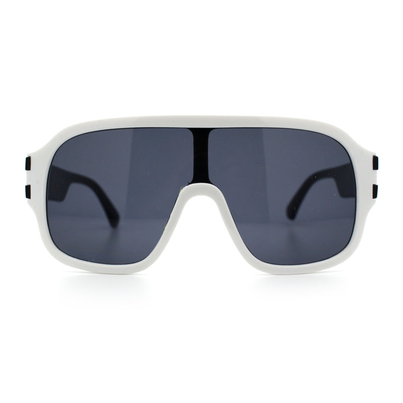 Oversized Racer Shield Plastic Bold Mogul Mobster Sunglasses