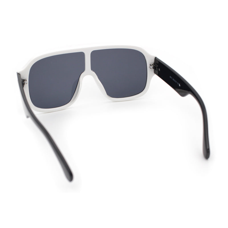 Oversized Racer Shield Plastic Bold Mogul Mobster Sunglasses