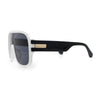 Oversized Racer Shield Plastic Bold Mogul Mobster Sunglasses