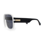 Oversized Racer Shield Plastic Bold Mogul Mobster Sunglasses