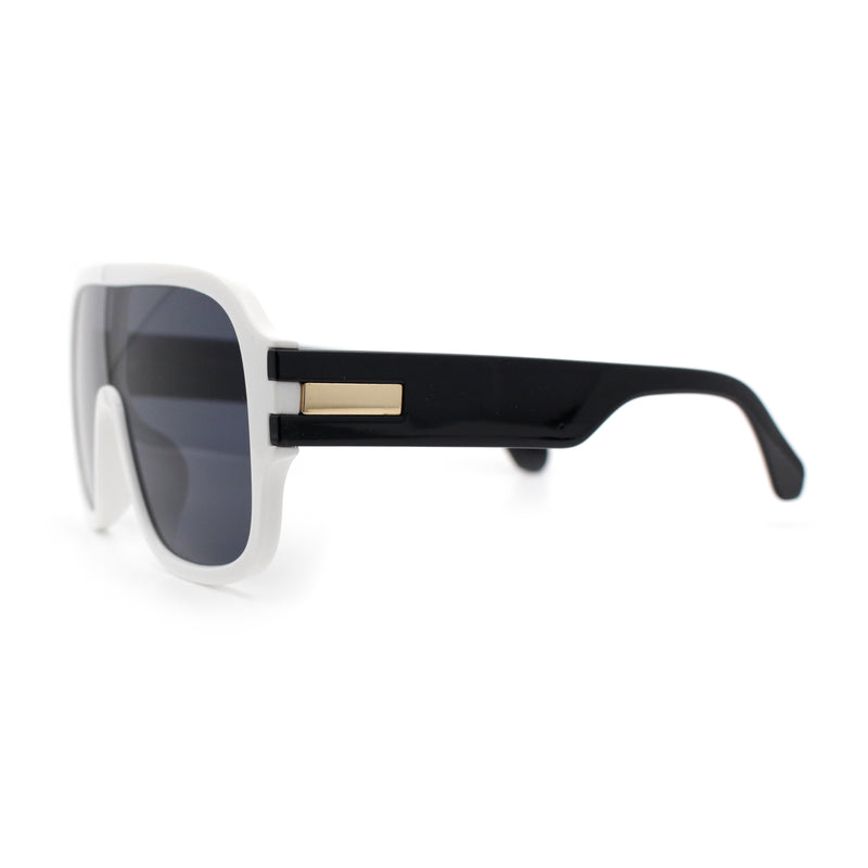 Oversized Racer Shield Plastic Bold Mogul Mobster Sunglasses
