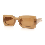 Womens Trendy Mod Narrow Rectangle Thick Plastic Retro Fashion Sunglasses