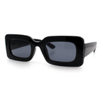 Womens Trendy Mod Narrow Rectangle Thick Plastic Retro Fashion Sunglasses