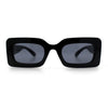 Womens Trendy Mod Narrow Rectangle Thick Plastic Retro Fashion Sunglasses