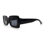 Womens Trendy Mod Narrow Rectangle Thick Plastic Retro Fashion Sunglasses