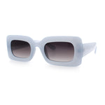 Womens Trendy Mod Narrow Rectangle Thick Plastic Retro Fashion Sunglasses