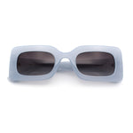 Womens Trendy Mod Narrow Rectangle Thick Plastic Retro Fashion Sunglasses