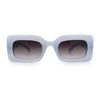 Womens Trendy Mod Narrow Rectangle Thick Plastic Retro Fashion Sunglasses